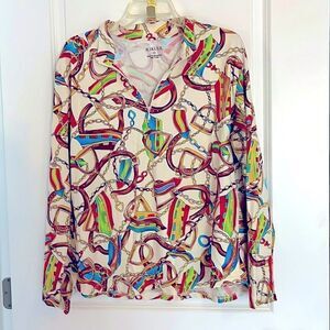 ICIKULS 1/4 Zip Pullover Horse Tack Pattern with Mesh Sleeves
